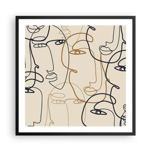 Poster in cornice nera - Ritratto multiplo - 60x60 cm