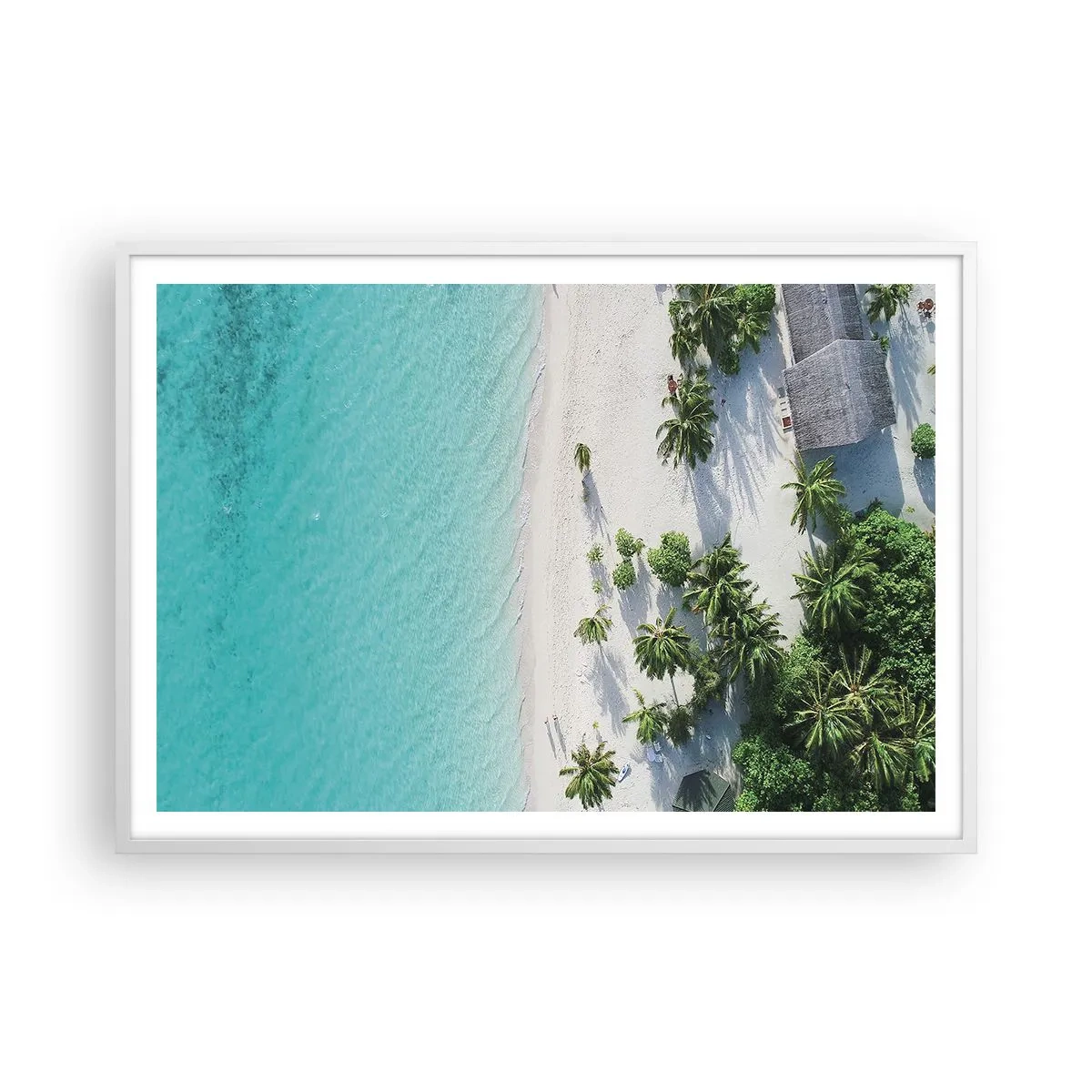Poster in cornice bianca - Vacanze in paradiso - 100x70 cm