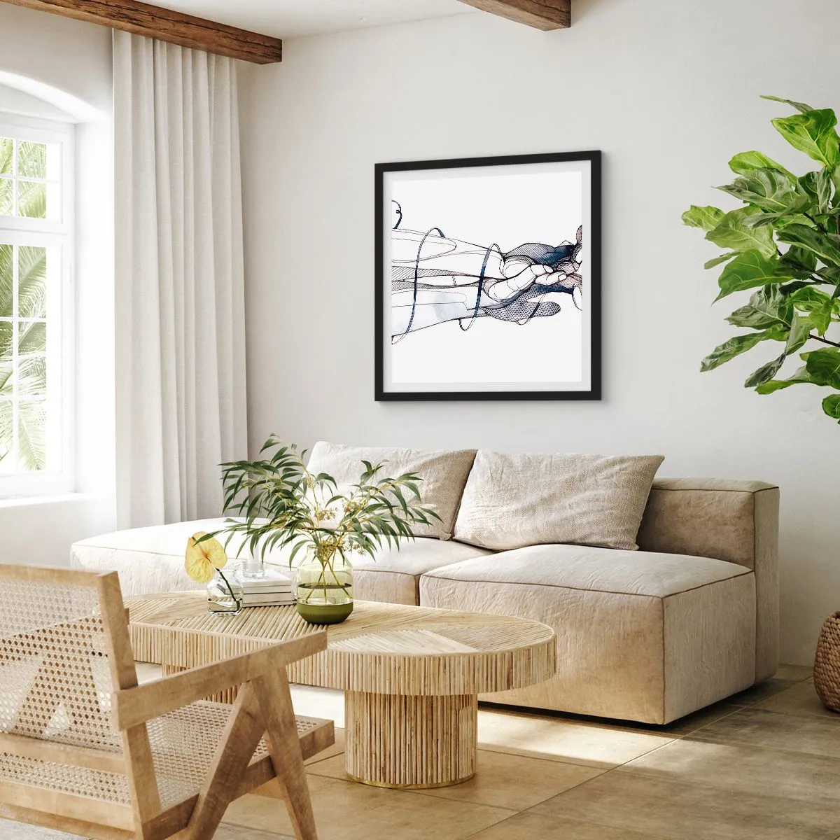 Poster in cornice nera - Studio del tocco - 60x60 cm