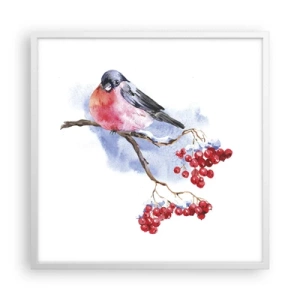 Poster in cornice bianca - L'inverno a colori - 60x60 cm