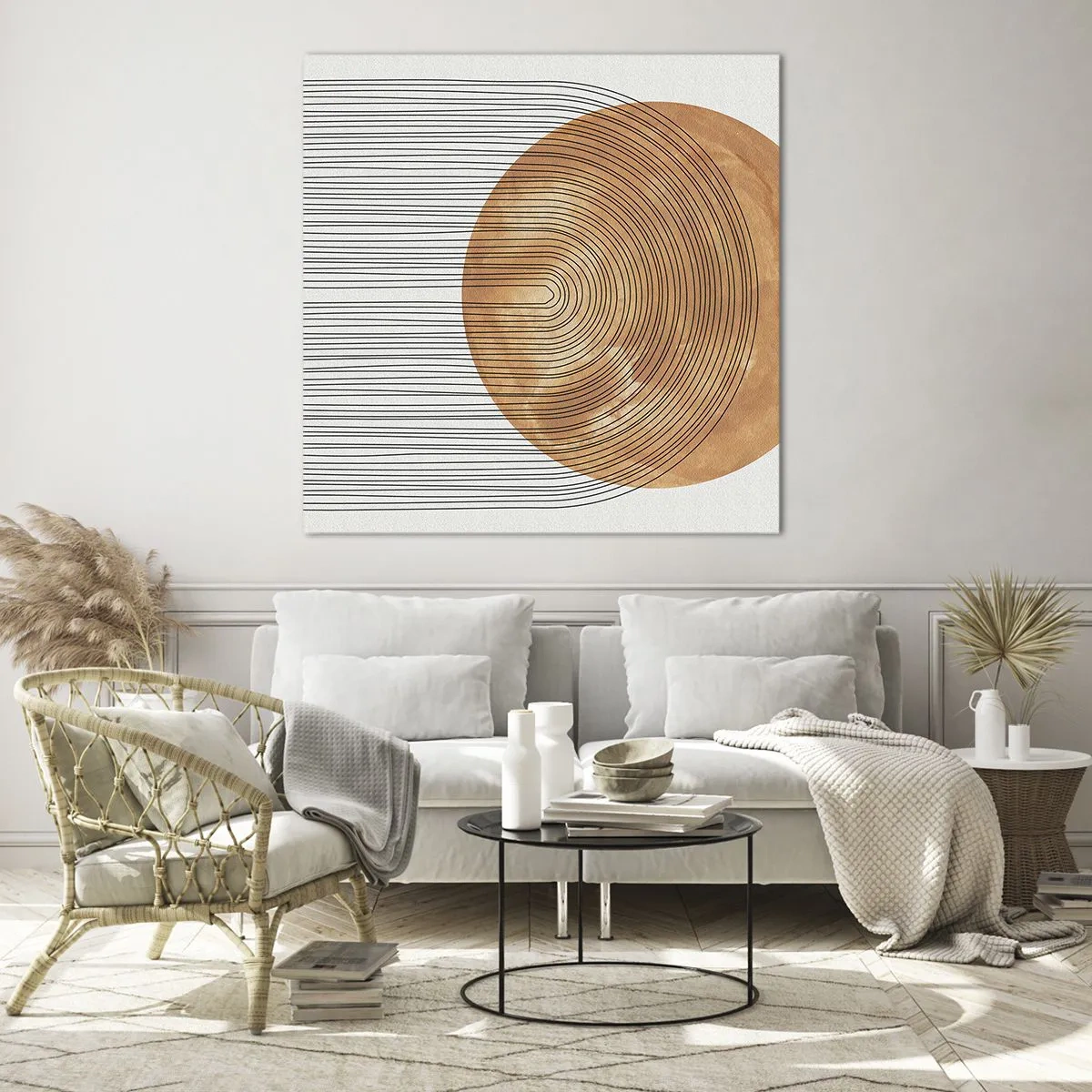 Quadro su vetro - Composizione solare - 70x70 cm