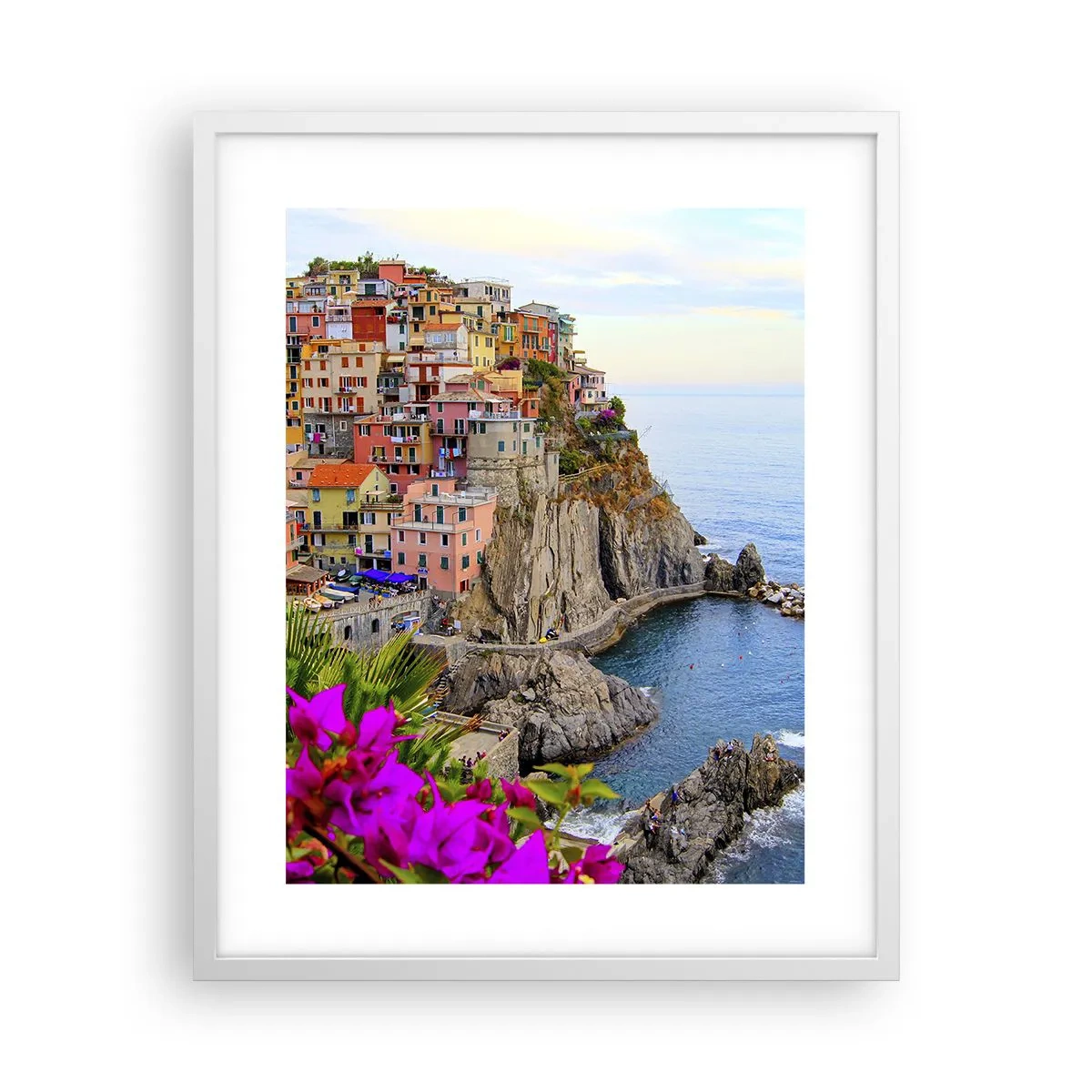 Poster in cornice bianca - La città che ride - 40x50 cm