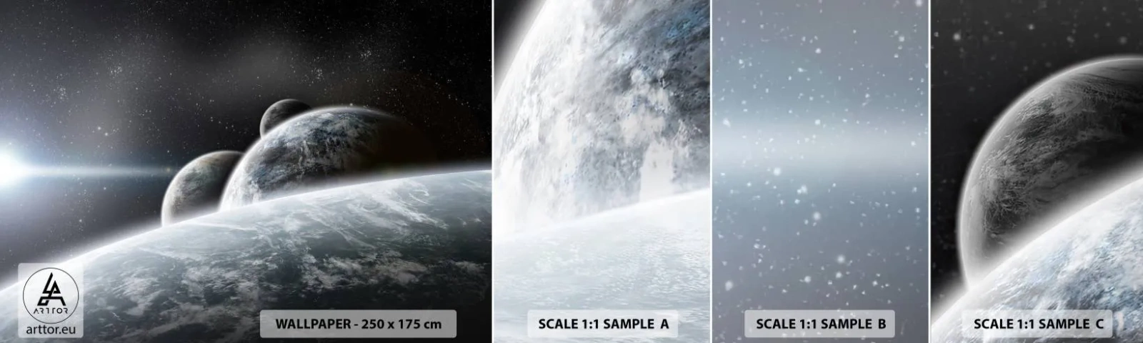 Campione Di Fotomurale Standard Eco - La musica delle sfere celesti - Astronomia, Cosmo, Galassia - 100x30 cm