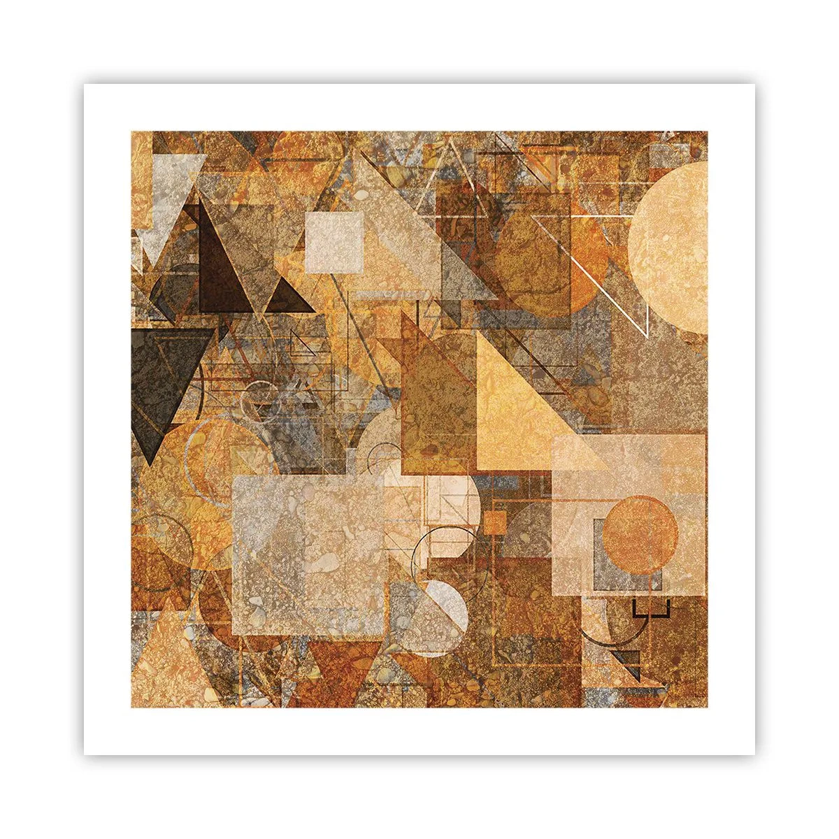 Poster - Studio cubista in marrone - 50x50 cm