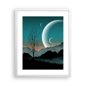 Poster in cornice bianca - Il carnevale di una notte stellata - 40x50 cm