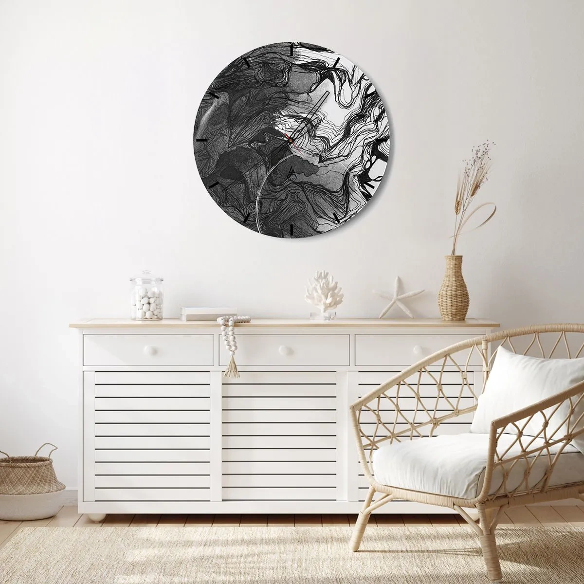 Orologio da parete - Orologio in Vetro - Aggrovigliata nei sogni - 40x40 cm