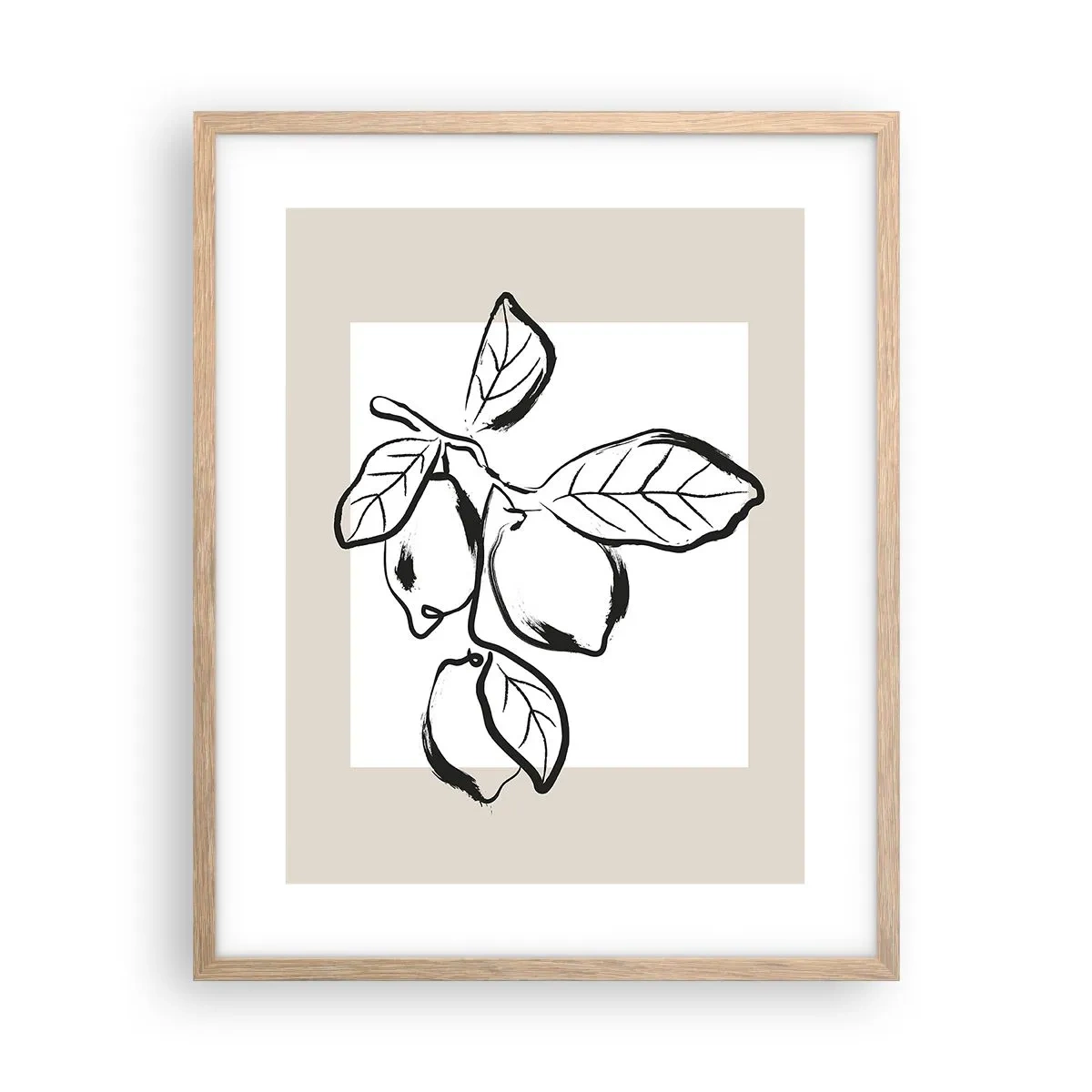 Poster in cornice rovere chiaro - Dove i limoni maturano... - 40x50 cm