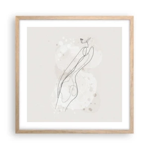 Poster in cornice rovere chiaro - Errando con lo sguardo - 50x50 cm