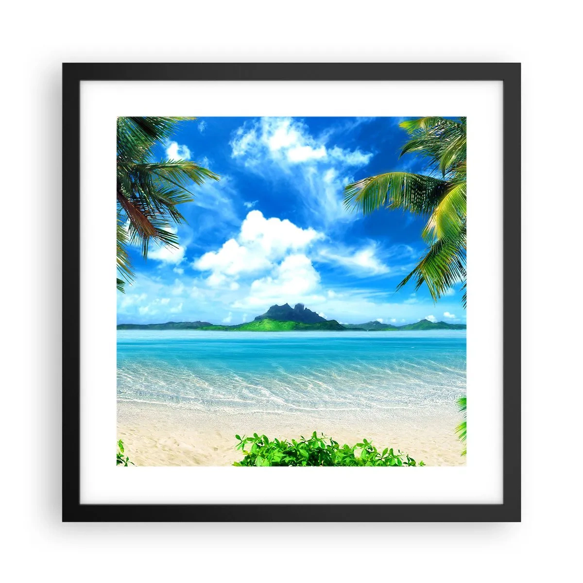 Poster in cornice nera - L'azzurro dei tropici - 40x40 cm