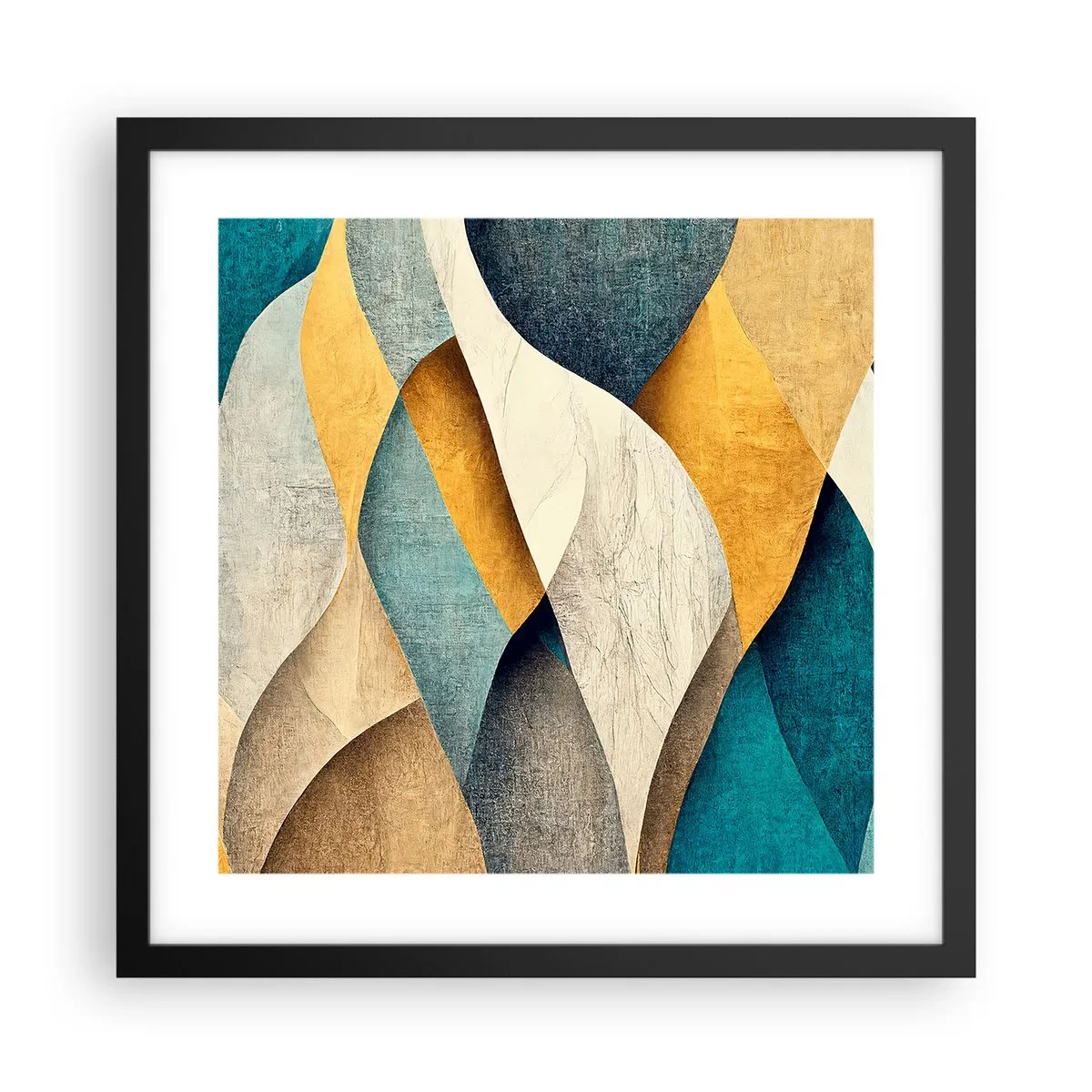 Poster in cornice nera - Ritmo e ondulazioni - 40x40 cm
