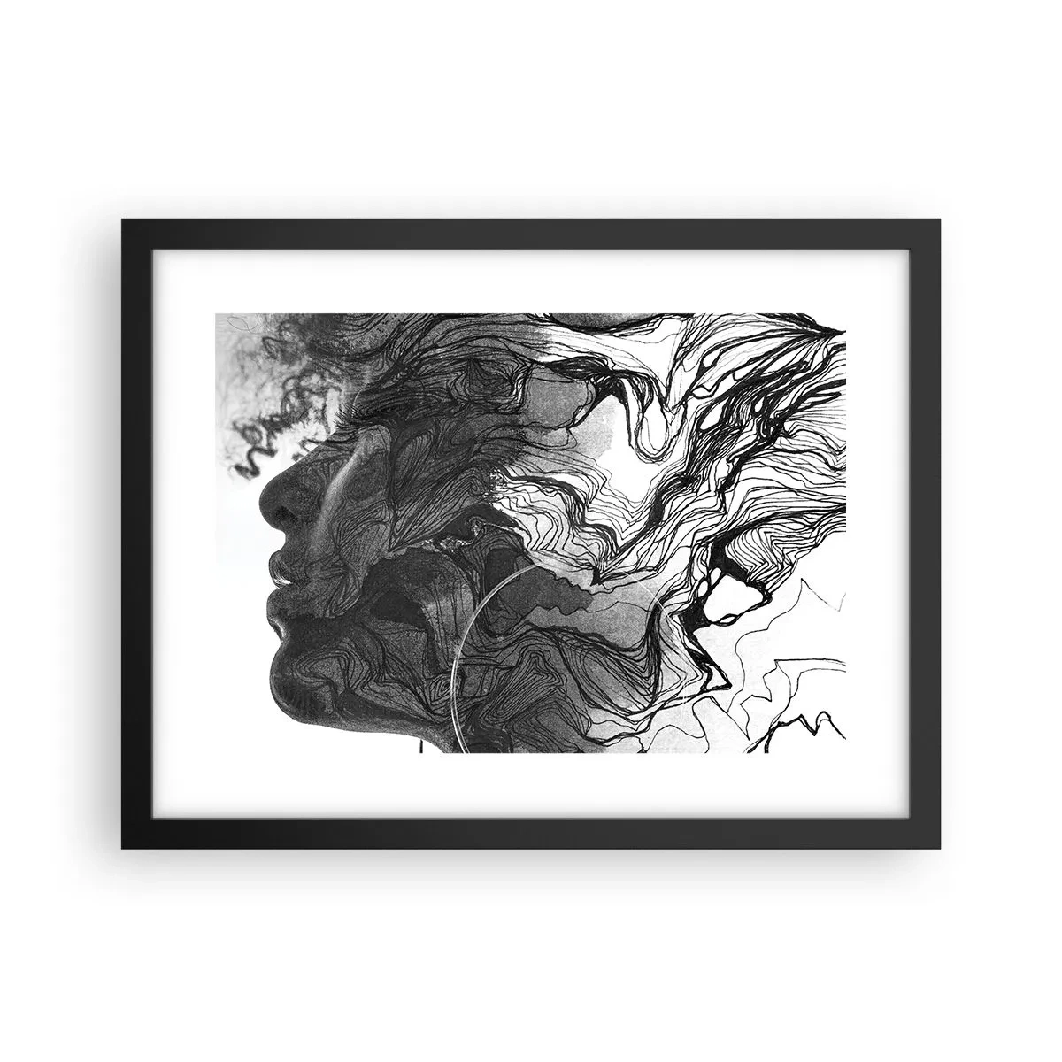 Poster in cornice nera - Aggrovigliata nei sogni - 40x30 cm