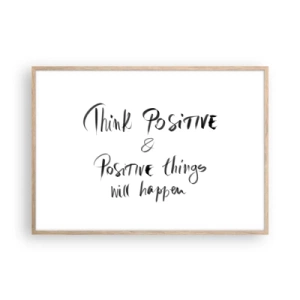 Poster in cornice rovere chiaro - Come vivere? - 100x70 cm