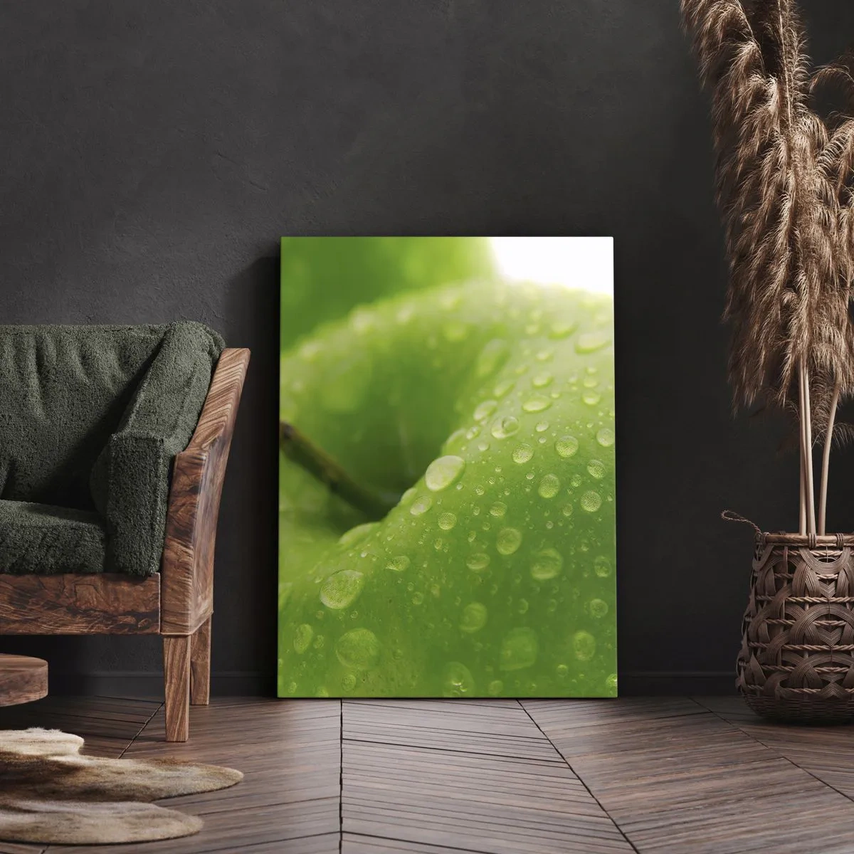 Quadro su tela - Stampe su Tela - Rinfrescante verde freschezza - 65x120 cm