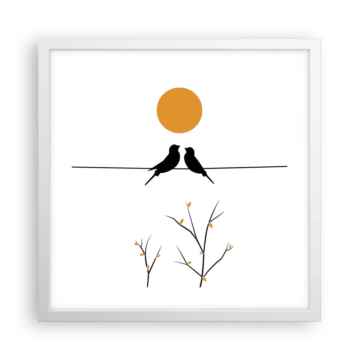 Poster in cornice bianca - Sera da usignoli - 40x40 cm