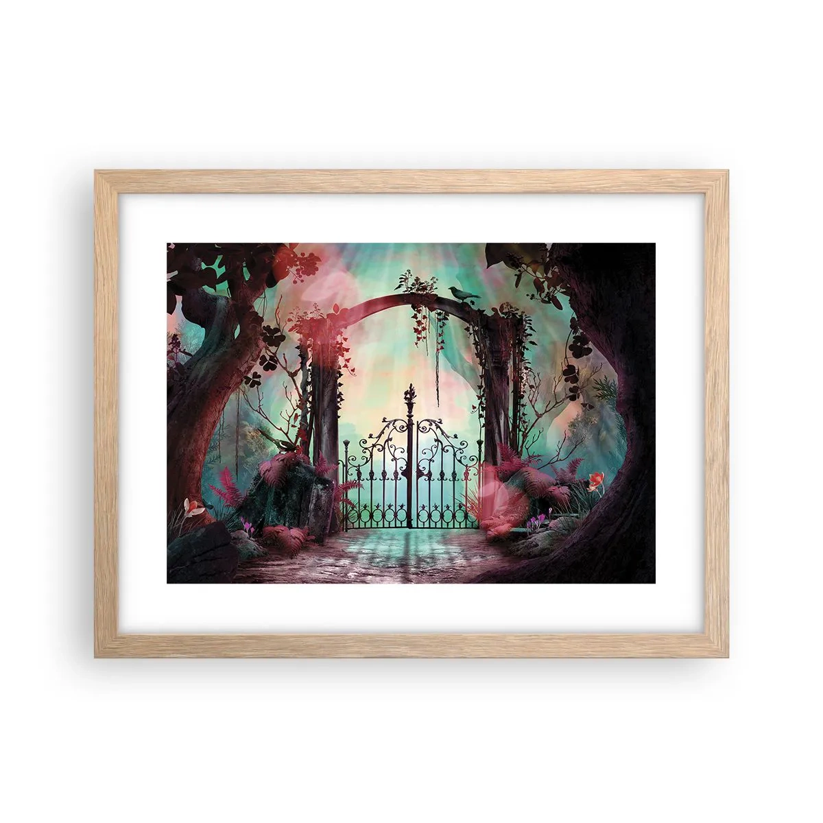 Poster in cornice rovere chiaro - Il giardino dei misteri - 40x30 cm