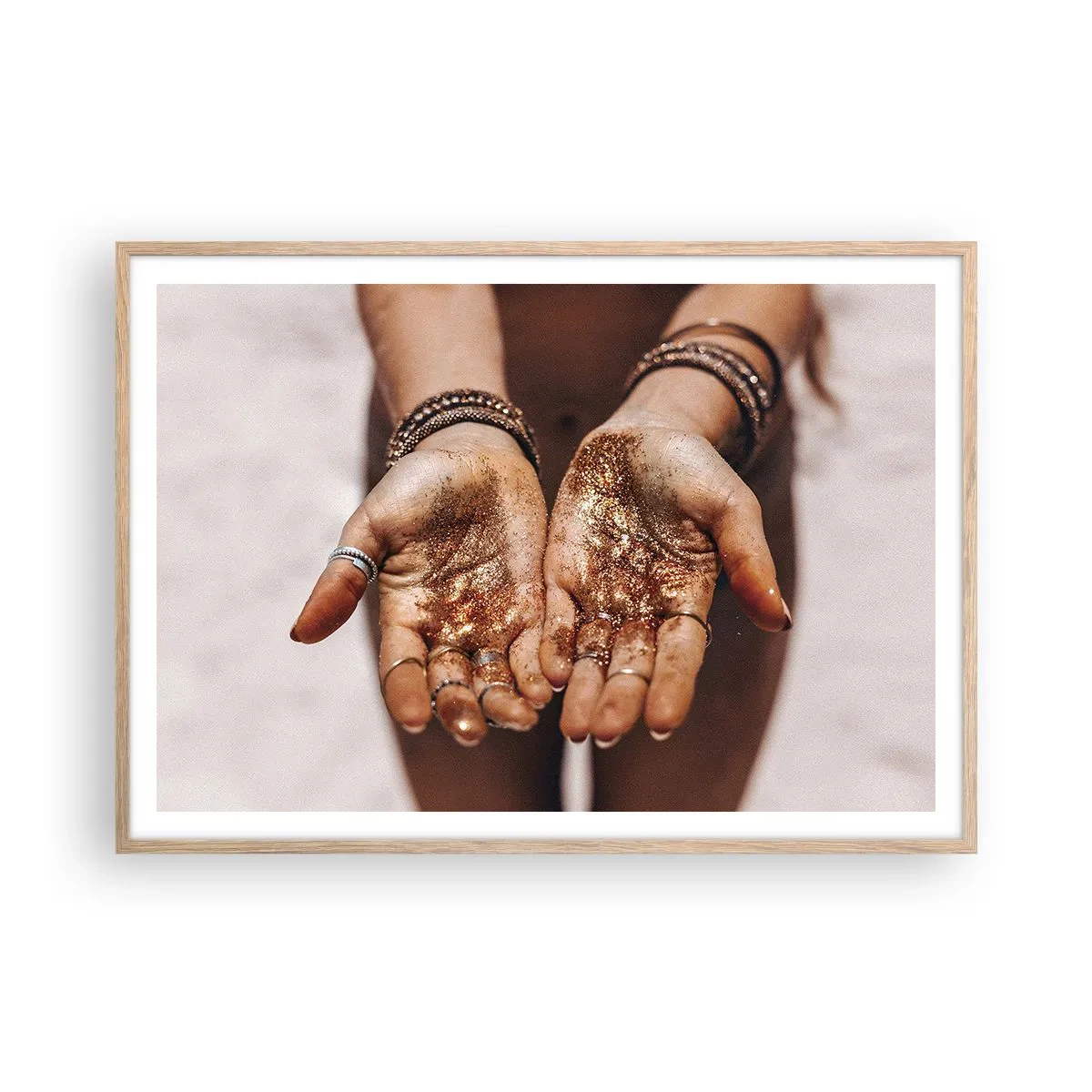 Poster in cornice rovere chiaro - Un dono per te - 100x70 cm