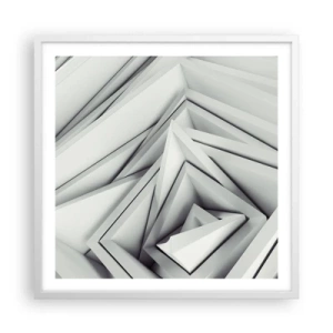 Poster in cornice bianca - Germogli spigolosi - 60x60 cm