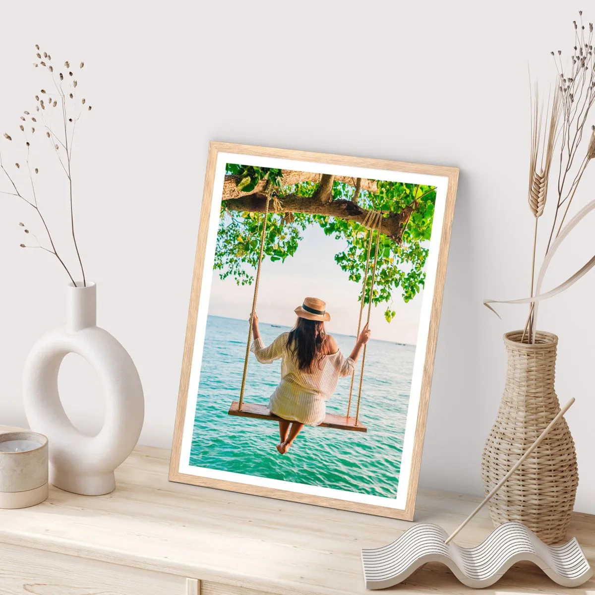 Poster in cornice rovere chiaro - La vita è bella - 30x40 cm