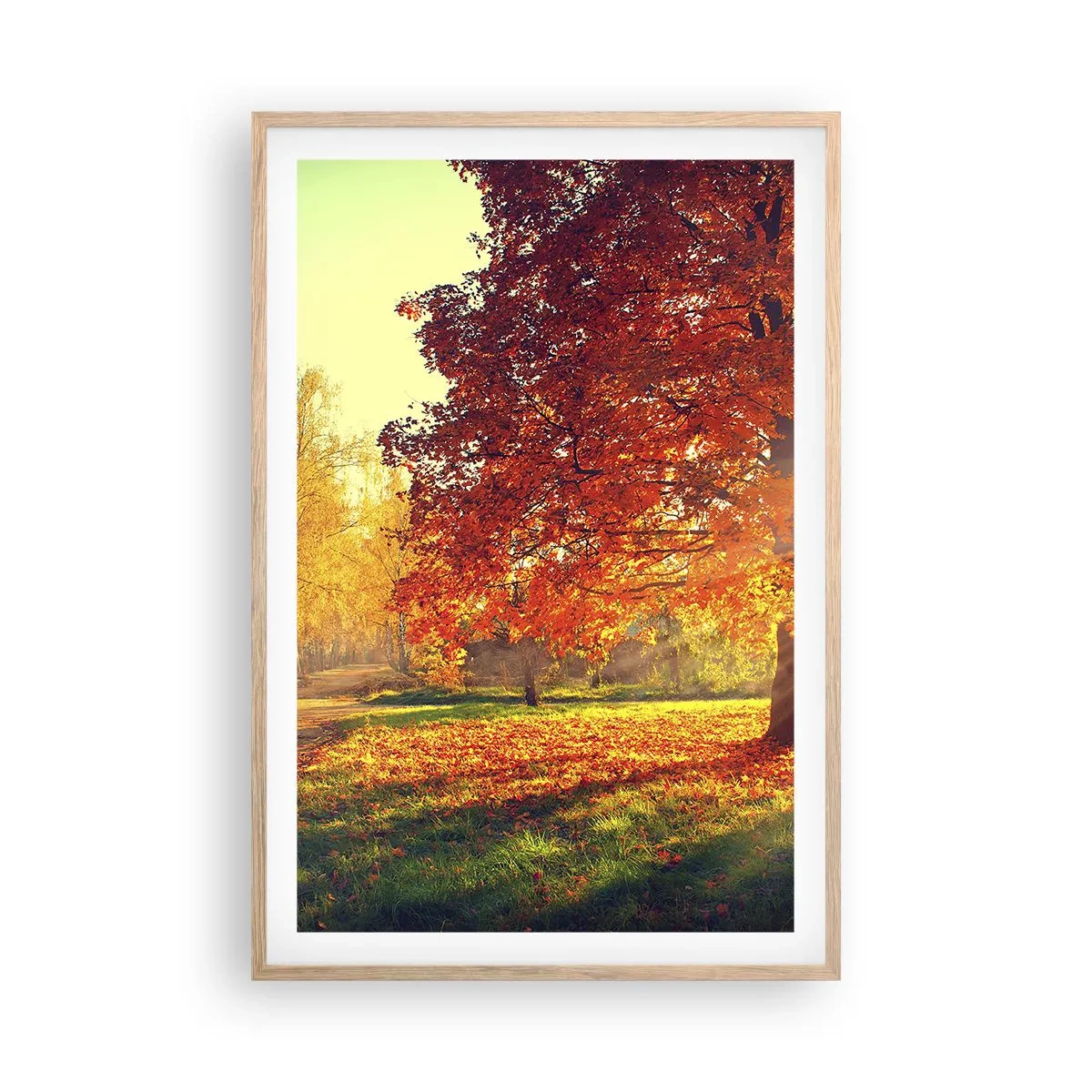Poster in cornice rovere chiaro - Rosso è bello - 61x91 cm
