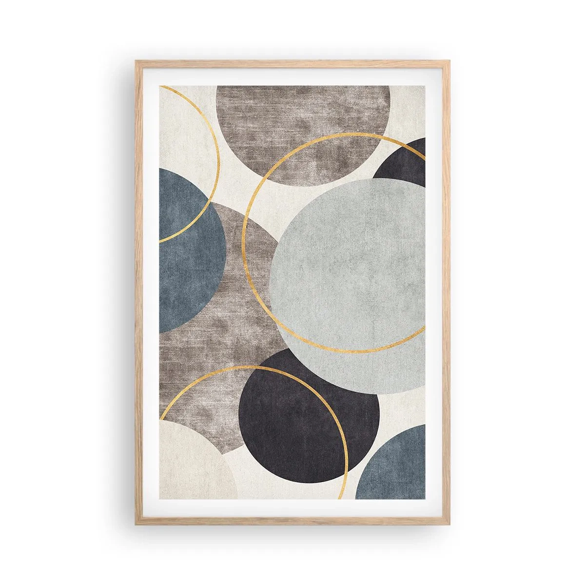 Poster in cornice rovere chiaro - Un cerchio dietro l'altro - 61x91 cm