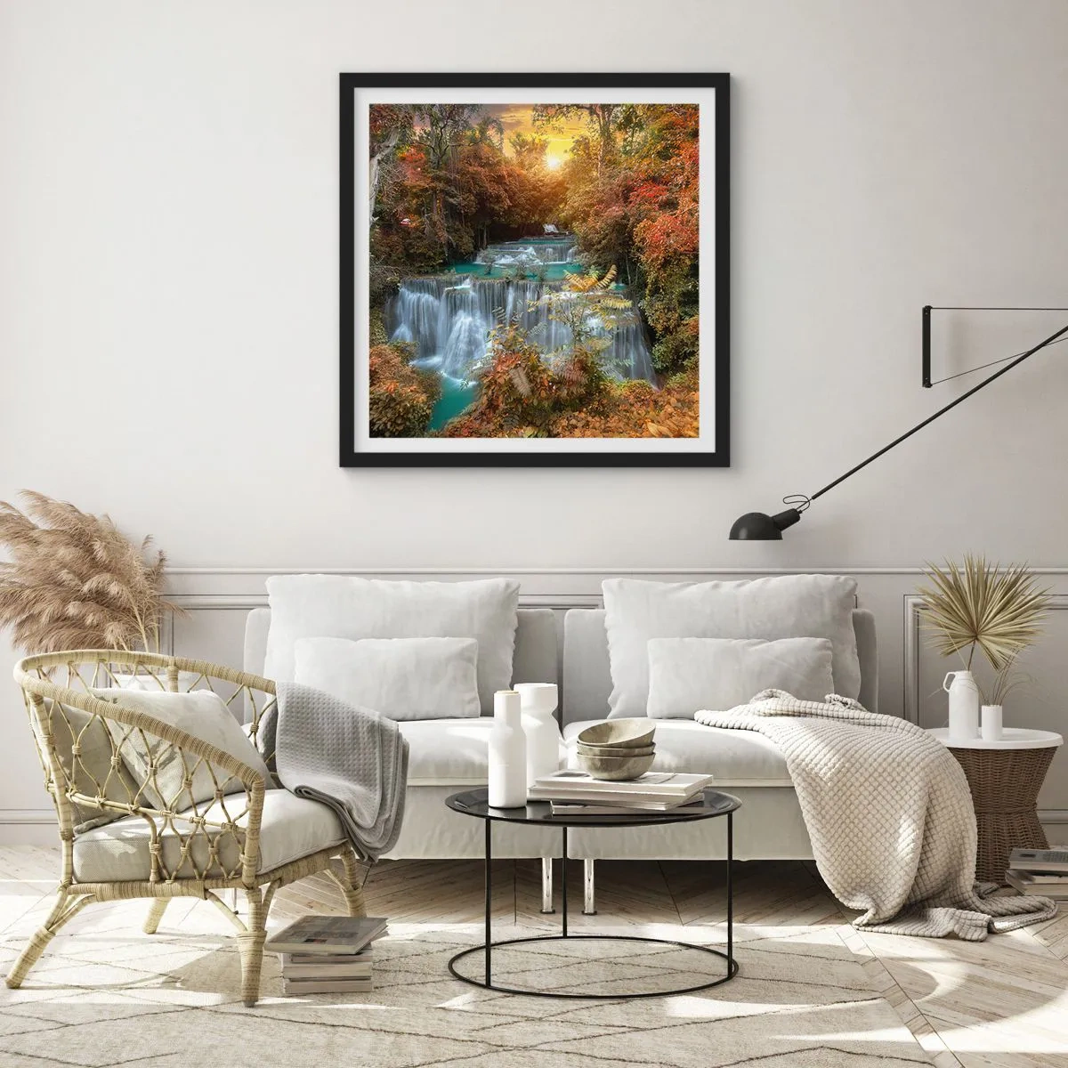 Poster in cornice nera - Il tesoro nascosto nel bosco - 40x40 cm