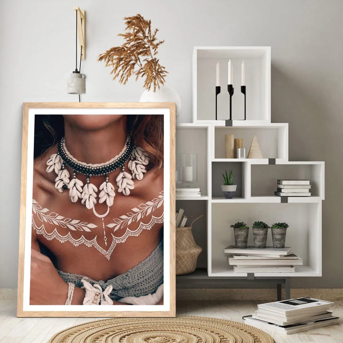 Poster in cornice rovere chiaro - Talismani, rituali di femminilità - 50x70 cm