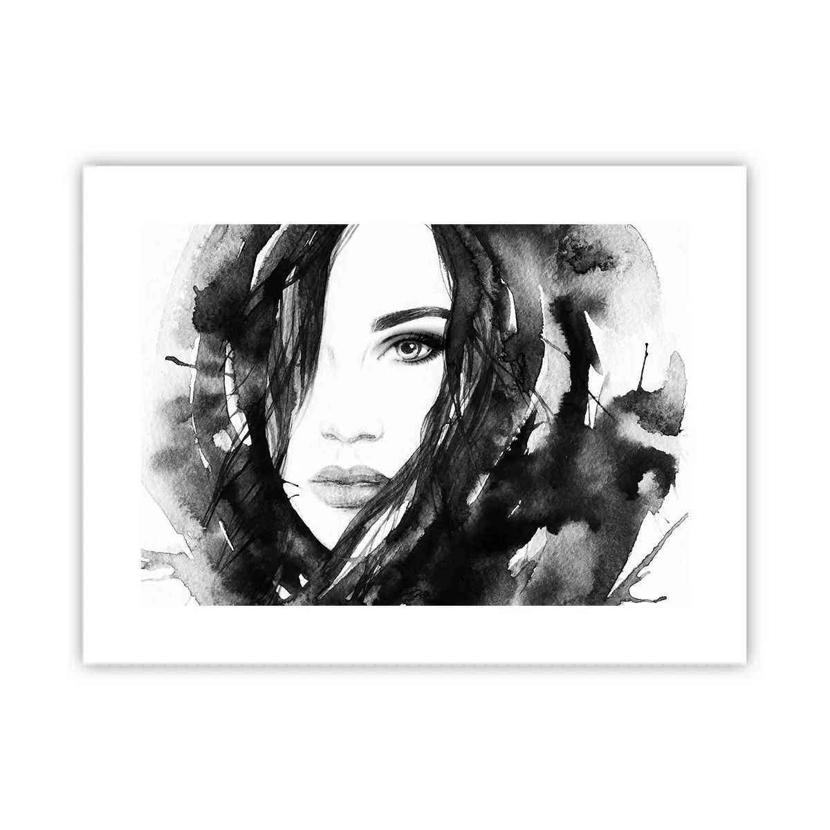 Poster - Ritratto di donna in bianco e nero - 40x30 cm
