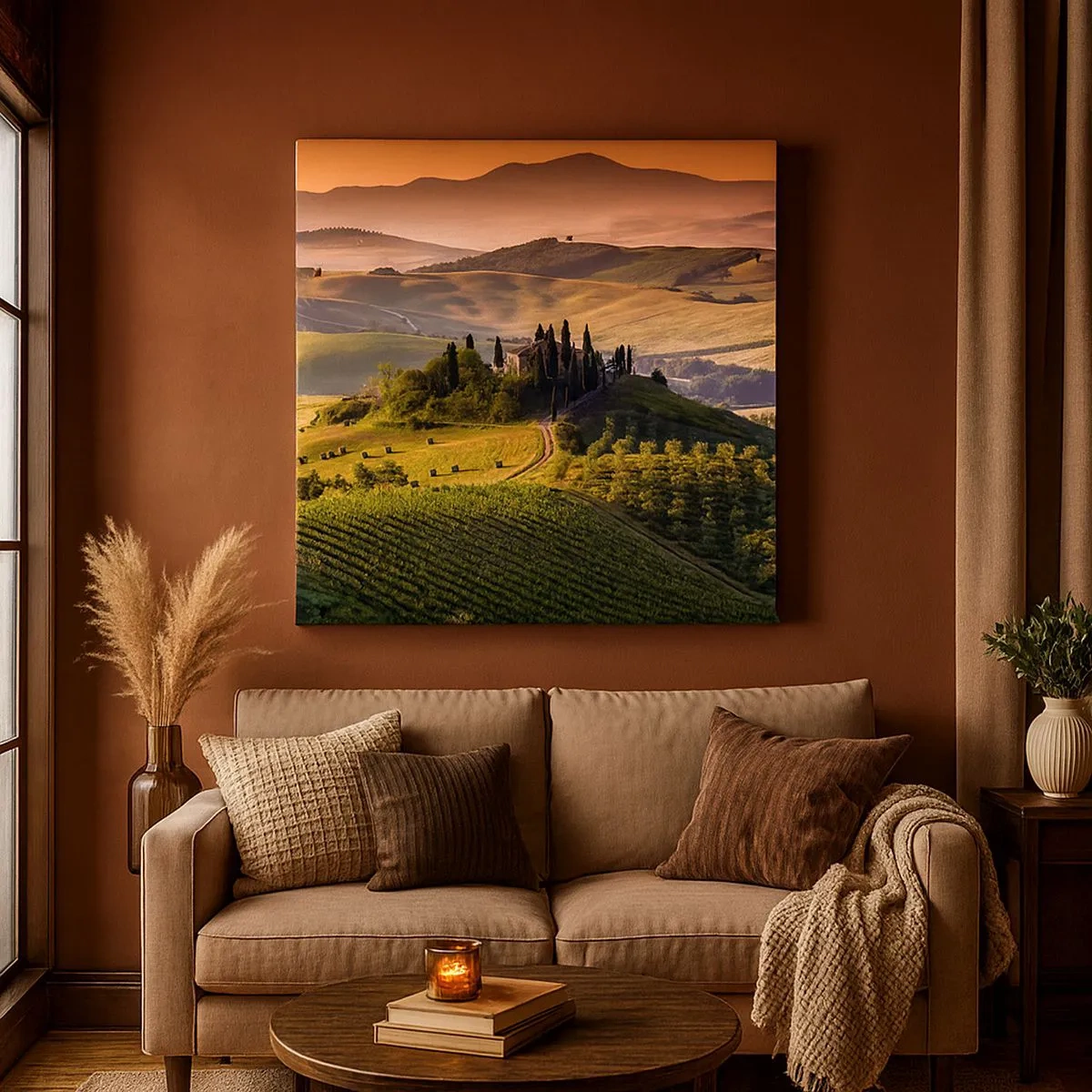 Quadro su tela - Stampe su Tela - Arcadia: paesaggio toscano - 30x30 cm