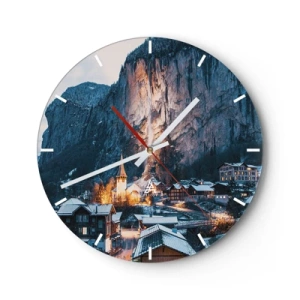 Orologio da parete - Orologio in Vetro - Lo spirito luminoso dell'inverno - 40x40 cm