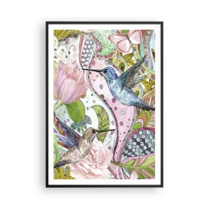 Poster in cornice nera - Intrecciate nei rami - 70x100 cm