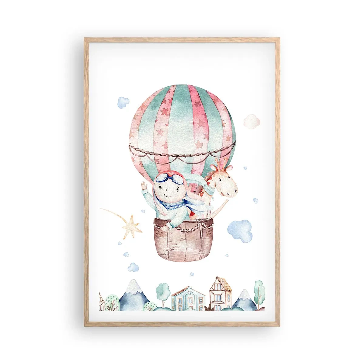 Poster in cornice rovere chiaro - Torniamo presto! - 61x91 cm