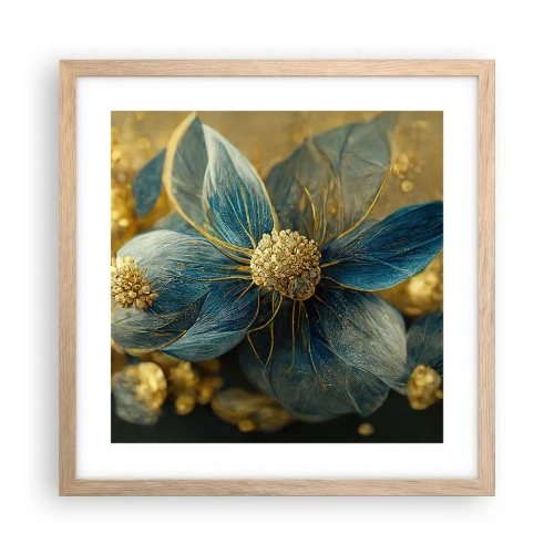Poster in cornice rovere chiaro - Fiorire d'oro - 40x40 cm