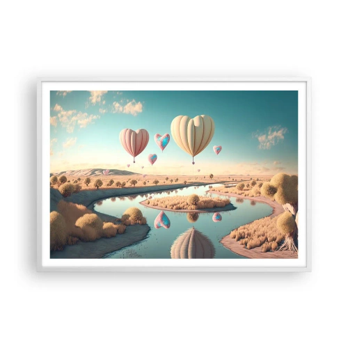 Poster in cornice bianca - L'amore permette di volare - 100x70 cm