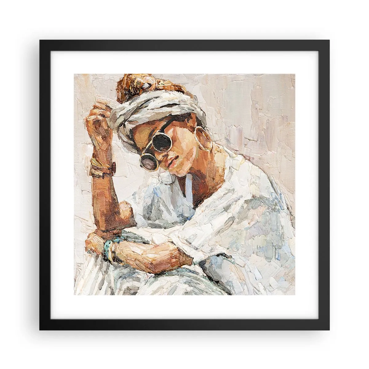 Poster in cornice nera - Ritratto in pieno sole - 40x40 cm