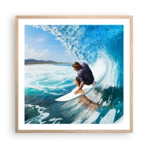 Poster in cornice rovere chiaro - Ballando con le onde - 60x60 cm