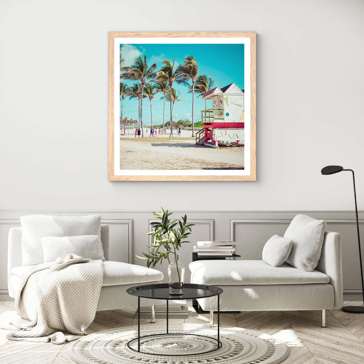 Poster in cornice rovere chiaro - Ti aspetta una bella giornata - 40x40 cm