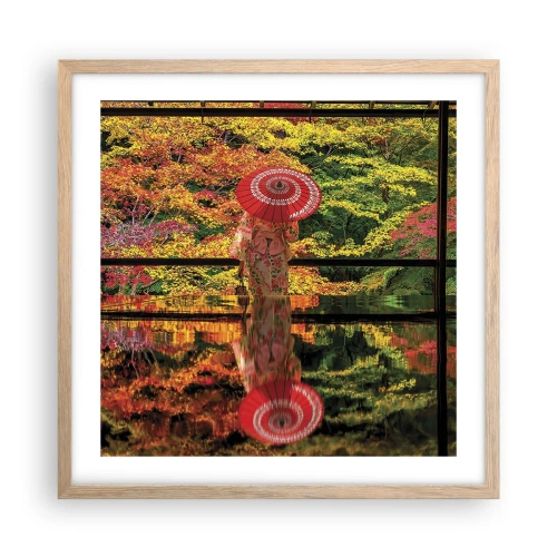 Poster in cornice rovere chiaro - Nel tempio della natura - 50x50 cm