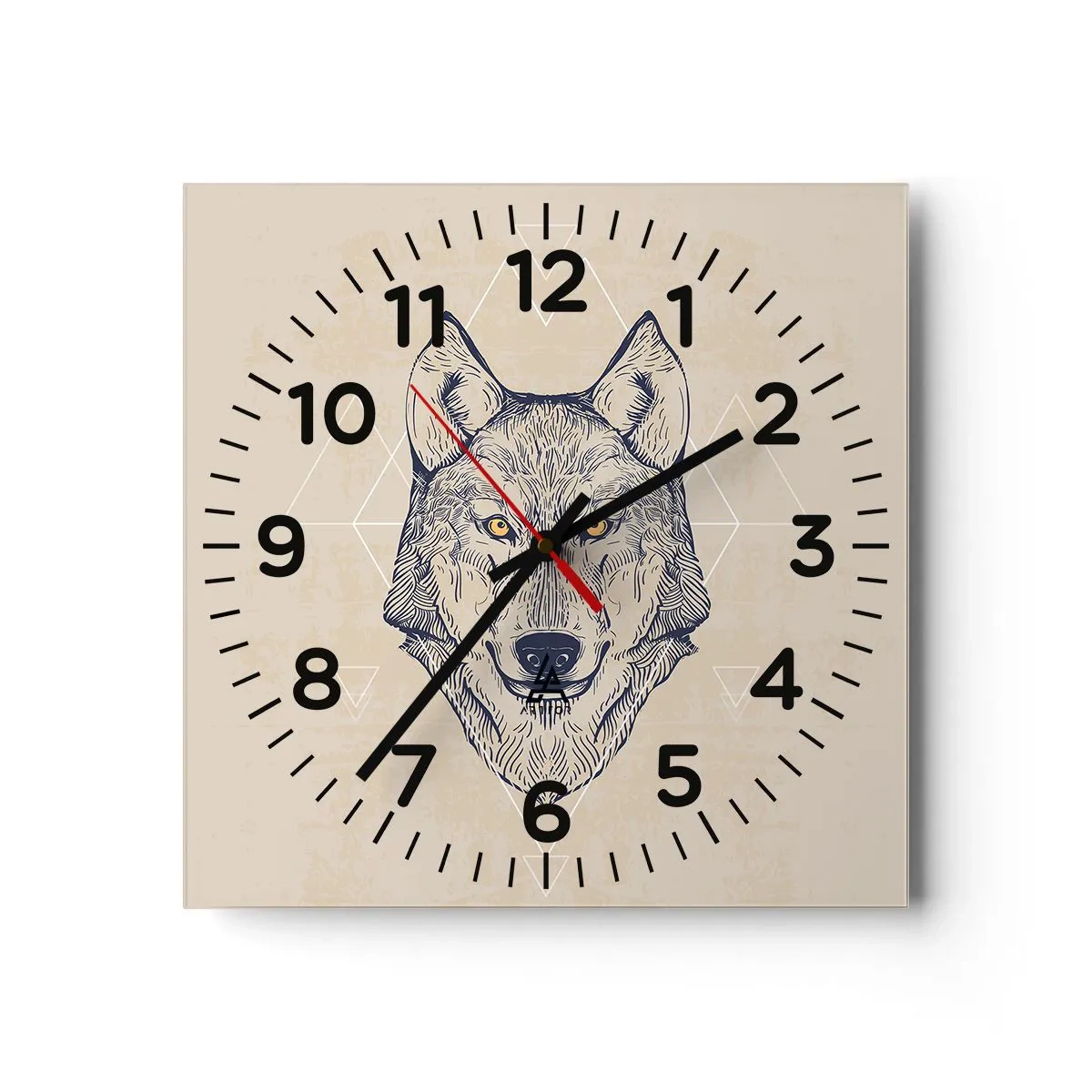 Orologio da parete - Orologio in Vetro - Alfa dallo sguardo penetrante - 30x30 cm