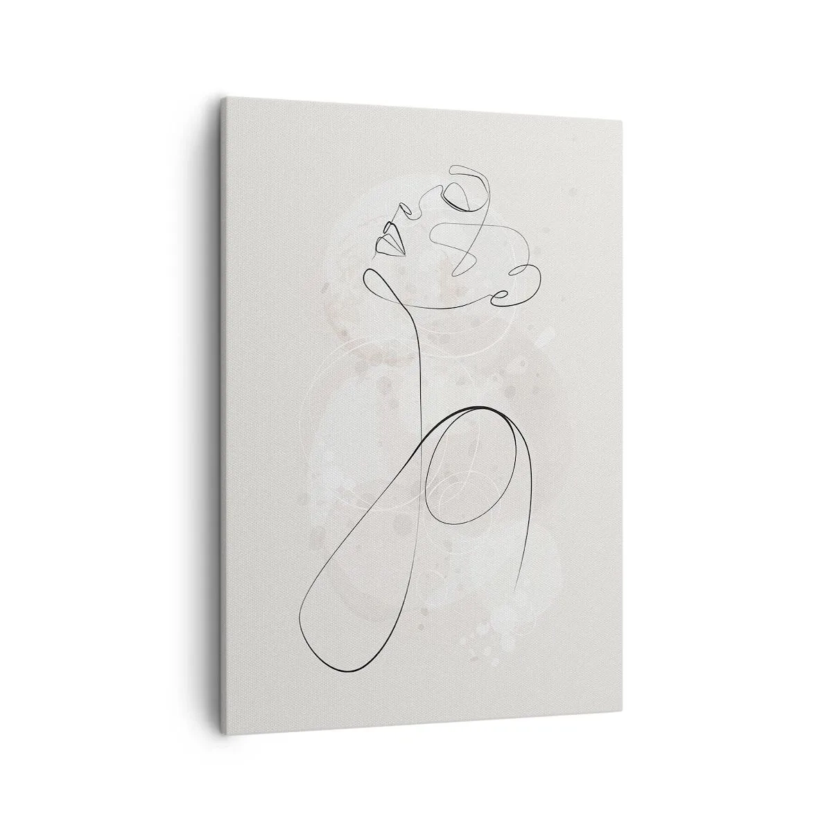 Quadro su tela - Stampe su Tela - Contorno del viso minimalista con un fiore su uno sfondo chiaro - 50x70cm - La spirale della bellezza - Decorazione murale moderna per soggiorno e camera da letto ARTTOR