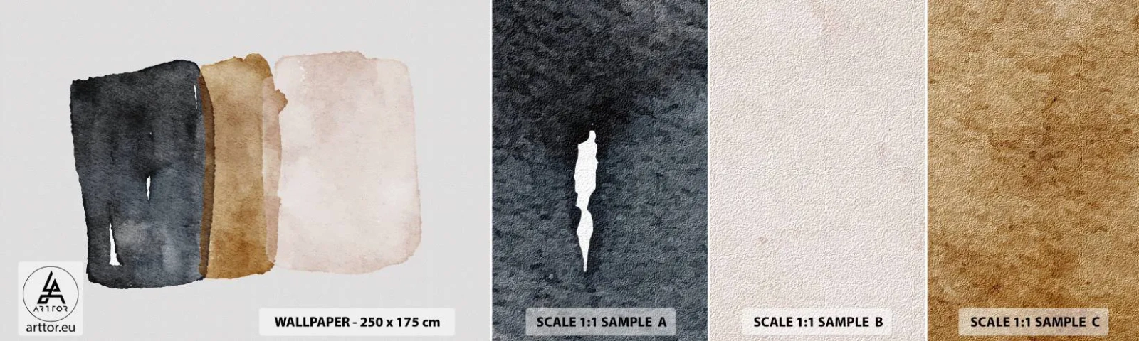 Campione Di Fotomurale Standard Eco - Composizione di colori della terra - Astrazione, Pezzo, Minimalismo - 100x30 cm