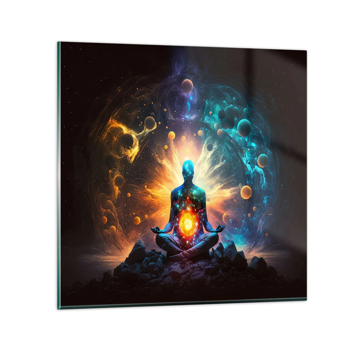 Quadro su vetro - Pace cosmica - 30x30 cm