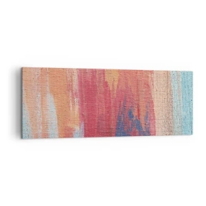 Quadro su tela - Stampe su Tela - Pennellate astratte colorate - 140x50cm - Colando con l'arcobaleno - Decorazione murale moderna per soggiorno e camera da letto ARTTOR