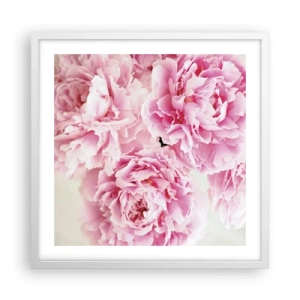Poster in cornice bianca - Nel fasto rosa - 50x50 cm
