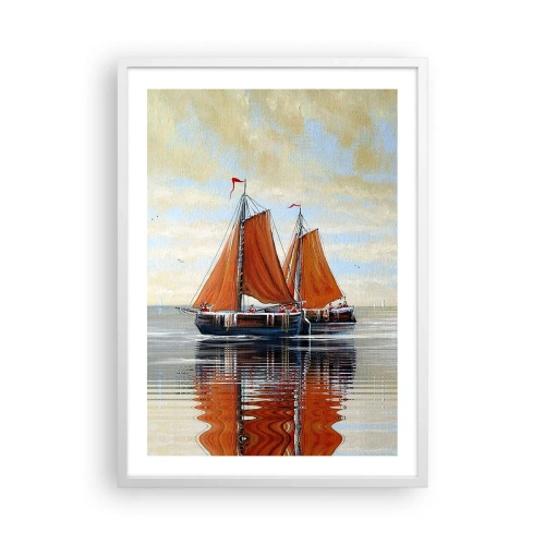 Poster in cornice bianca - Naviga, marinaio... - 50x70 cm