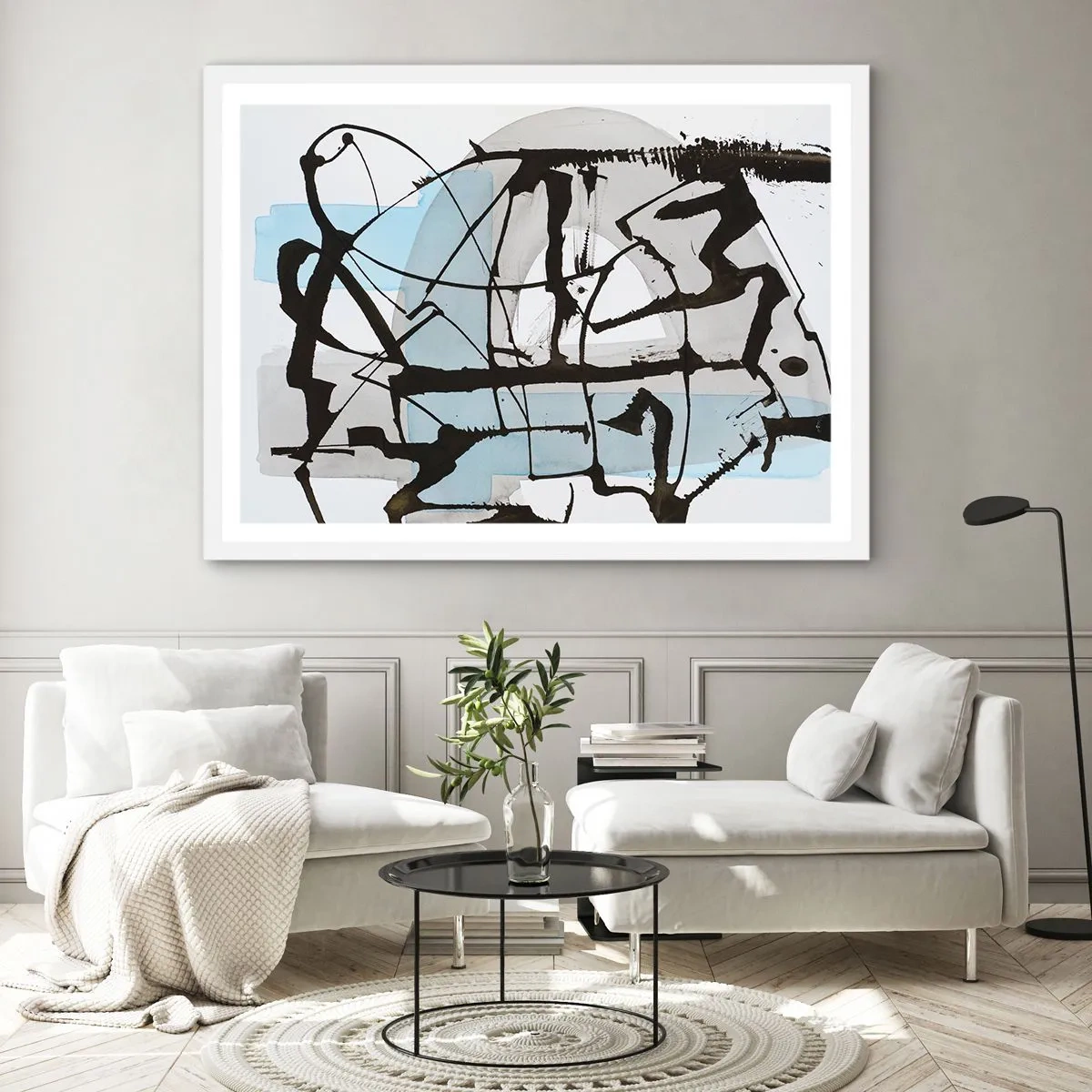 Poster in cornice bianca - Blu nonostante tutto - 91x61 cm