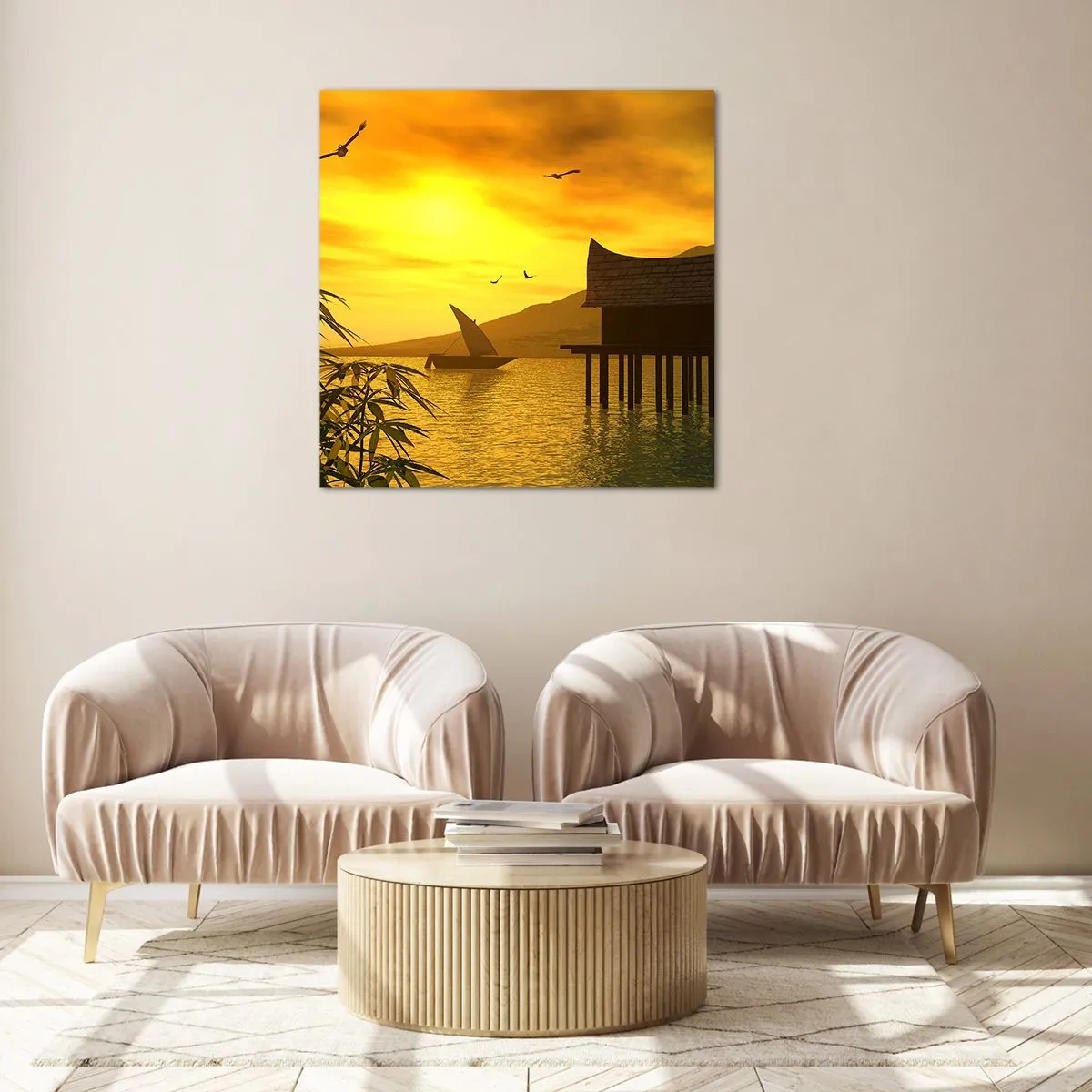 Quadro su vetro - Calma desiderata - 70x70 cm