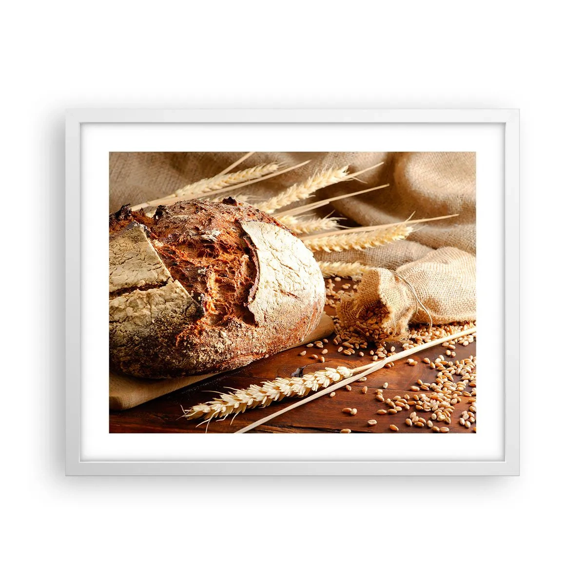 Poster in cornice bianca - Appetitoso, profumato, croccante - 50x40 cm