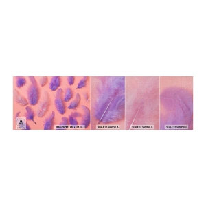 Campione di Fotomurale Premium Canvas - L'uccello lilla del desiderio - Piuma di uccello, Ispirazione, Grafica - 100x30 cm