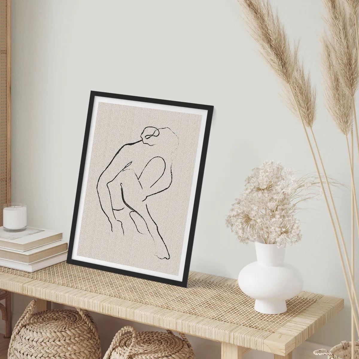 Poster in cornice nera - Schizzo intimo - 50x70 cm