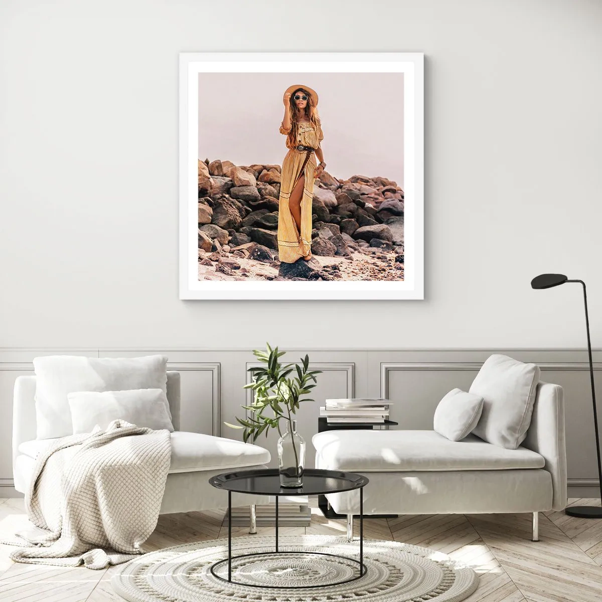 Poster in cornice bianca - La magia delle pietre - 50x50 cm